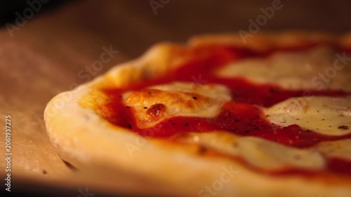 Pizza in an oven