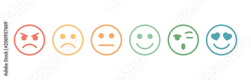 Photos Emotion Scale: A gradient of facial expressions from angry to delighted