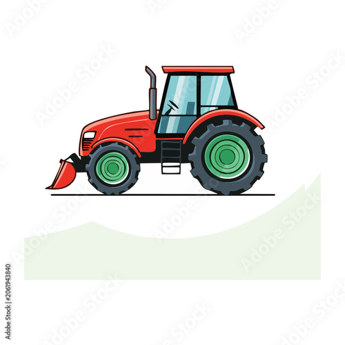Red cartoon delivery truck side view