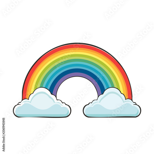 Rainbow cloud sneaker flat design