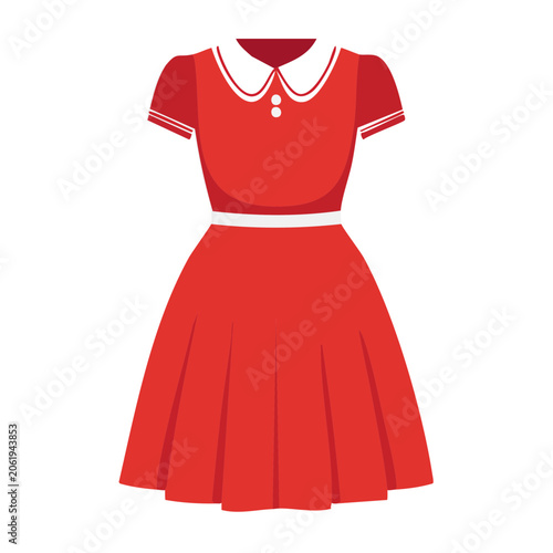 Red heart shape dress vector illustration