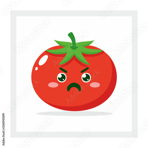 Cute flat design strawberry illustration