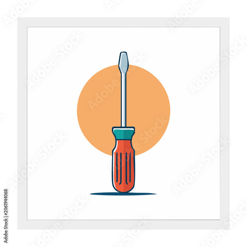 Flat vector thermometer with red mercury