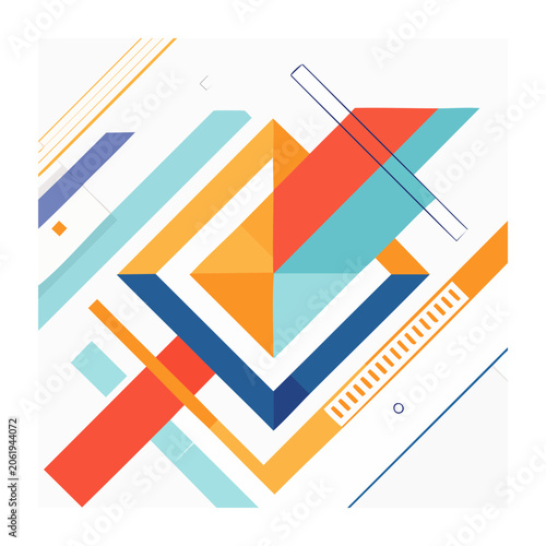 Geometric striped pattern with triangles and chevrons