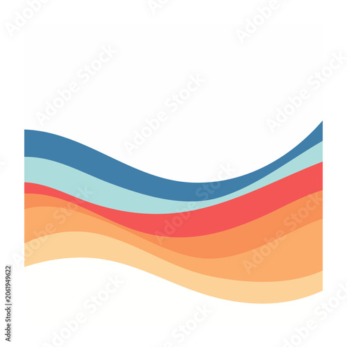 Abstract wavy design in flat colors