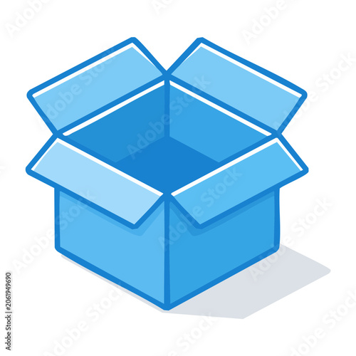 Blue isometric 3D cube render