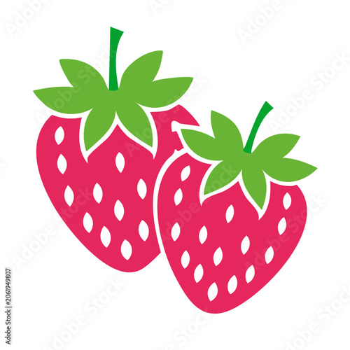 Flat design cherry with leaves vector