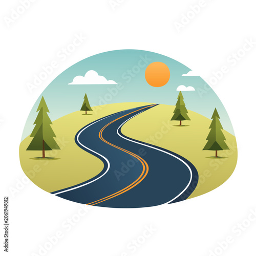 Flat design Earth with satellite orbit