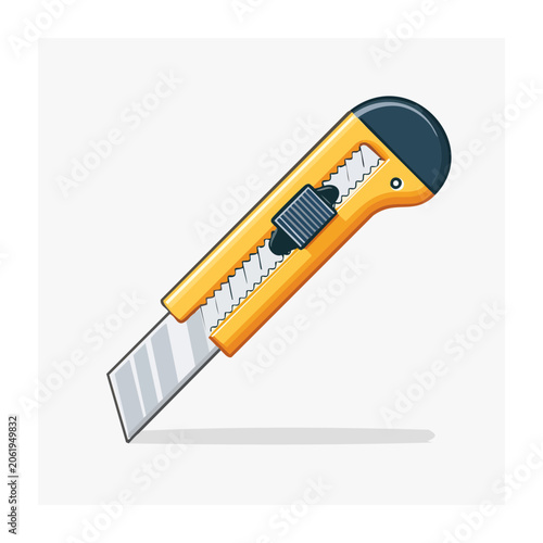 Flat design orange hammer with nail on transparent background