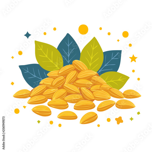 Golden autumn leaves flat design vector