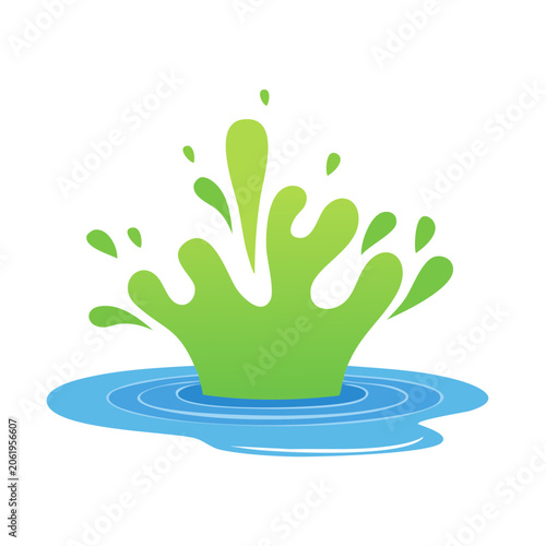 Flat design plant sprout with water drop