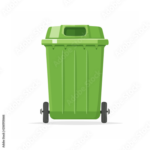 Green foldable shopping cart on wheels