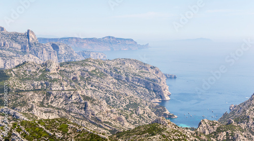 Quadro su tela Calanques massif panorama, from Marseilleveyre to Cap Canaille, Provence