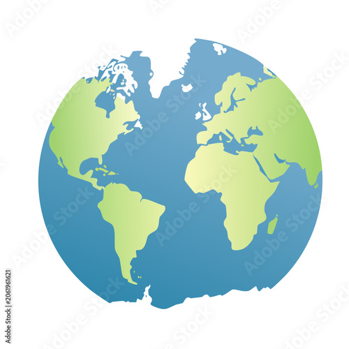 Flat design world globe illustration