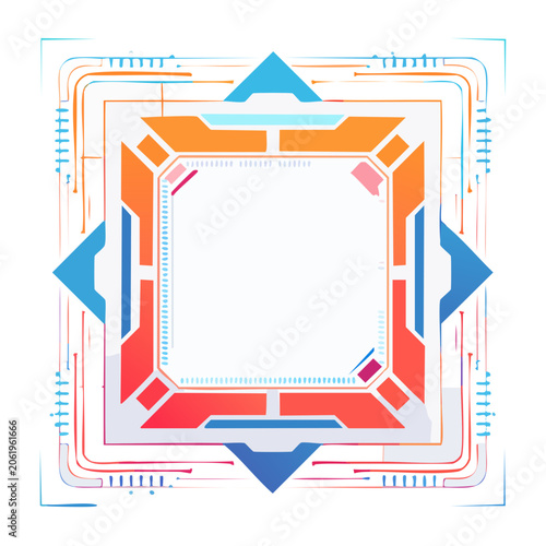 Futuristic Geometric Frame Vector Illustration