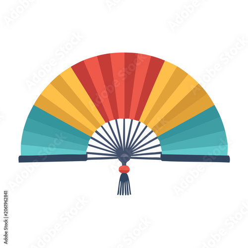 Flat design umbrella with sun and sky