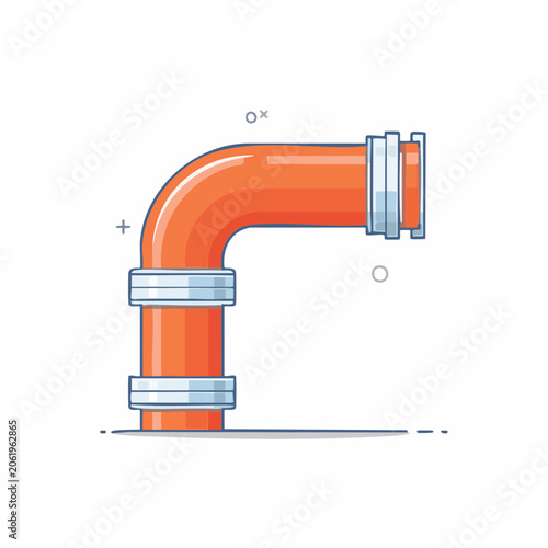 Flat design water faucet with water stream vector