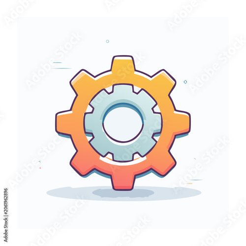 Orange puzzle piece with blue center