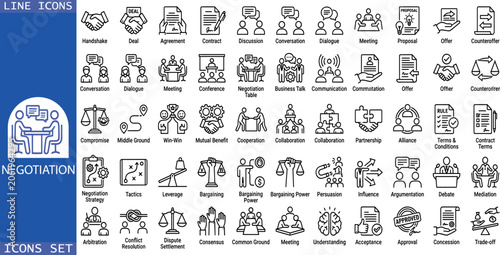 Obraz na płótnie Negotiation icon set