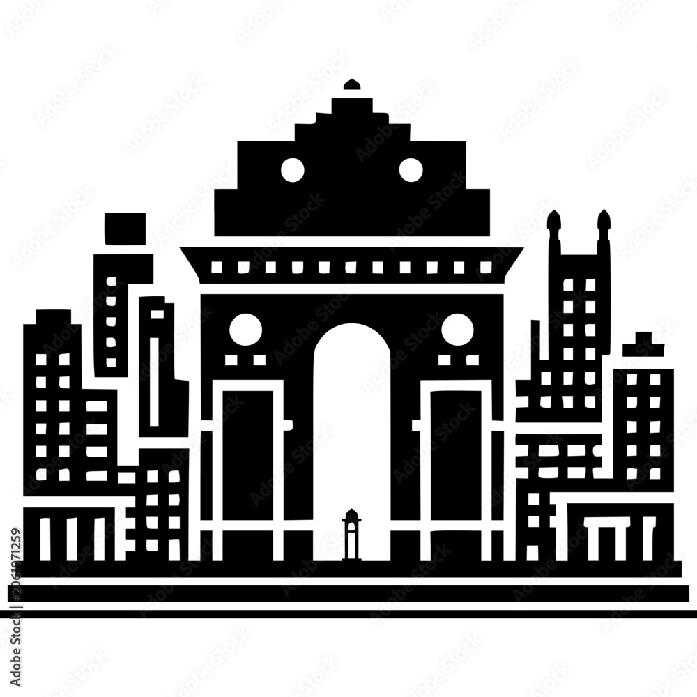 Fototapeta premium New Delhi Skyline Icon