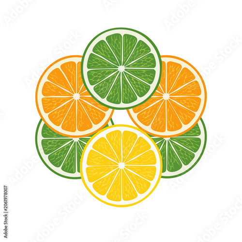 Flat design mandala vector with yellow and green