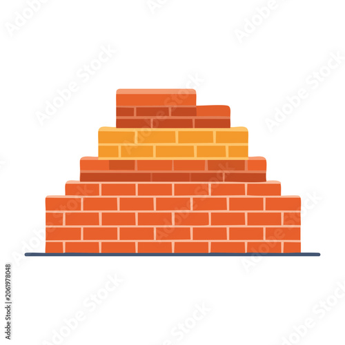 Flat design stacked orange and yellow blocks