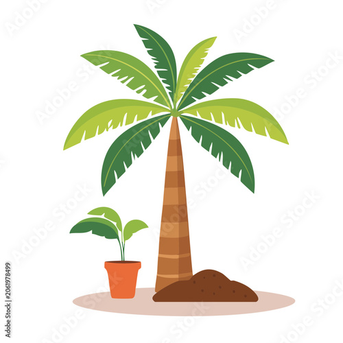 Minimalist potted plant 3D render