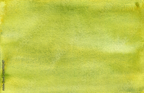 Abstract grunge watercolor paint textured yellow green gradient texture background. Bright watercolour olive nature color illustration for eco design, hand painting organic backdrop