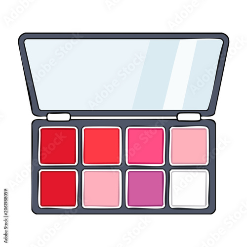 Flat Design Makeup Palette with Color Swatches