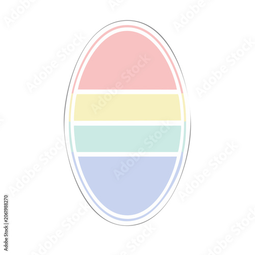 Pastel striped Easter egg illustration