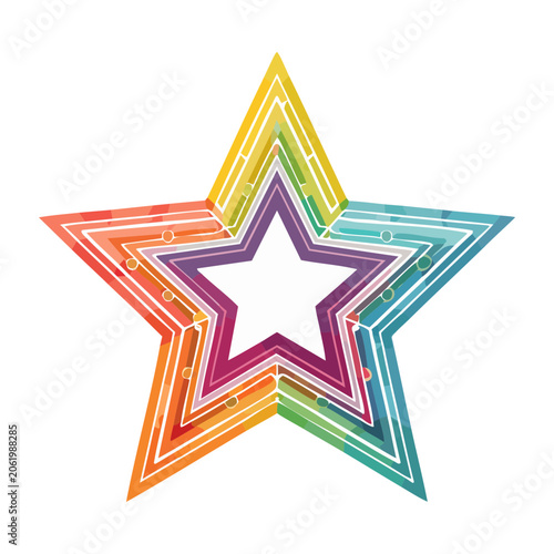 Rainbow Layered Star Illustration