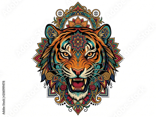 Mandala Tiger Tattoo Design