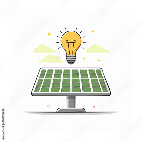 Flat design vector of idea bulb over laptop