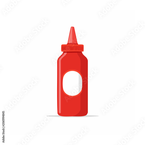 Red thermos flask vector icon