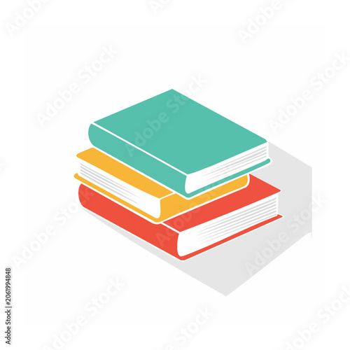 Stacked papers in flat design colors