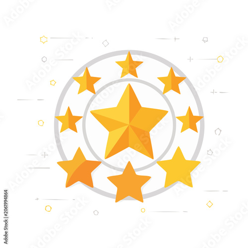 Yellow star pattern in flat design