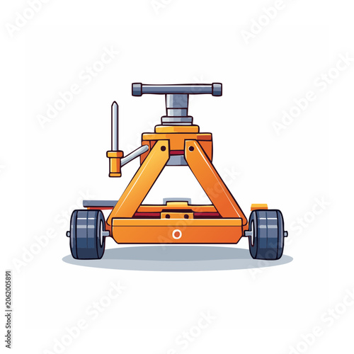 3D flat design forklift with cargo