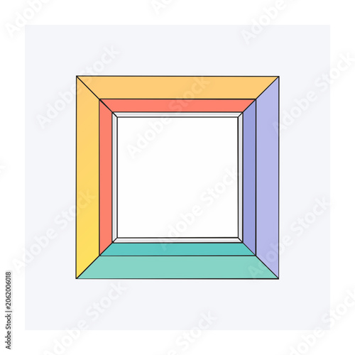 Colorful geometric cube on white background