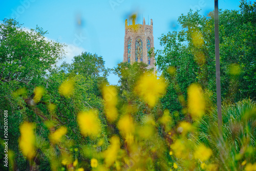 The landscape of Bok tower garden in lake wales of Florida