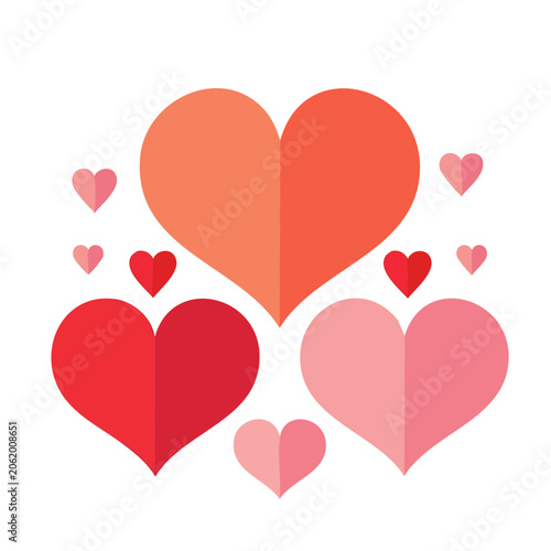 Flat design heart shape vector graphic
