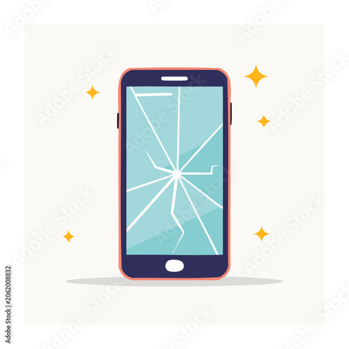 Smartphone with sunburst signal graphic
