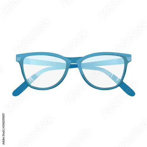 Blue Eyeglasses Flat Design Illustration