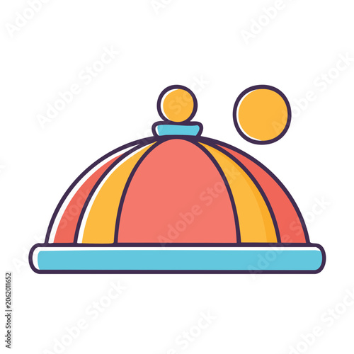 Colorful cloche icon with transparent background