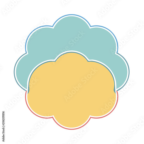 Layered pastel clouds in flower shape illustration