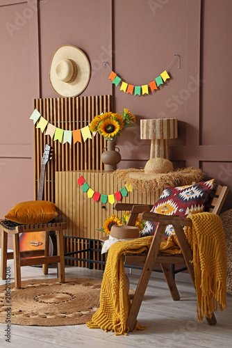Interior of living room dec...