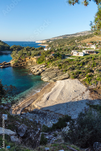 Landscape of coastline of Thassos island, Greece