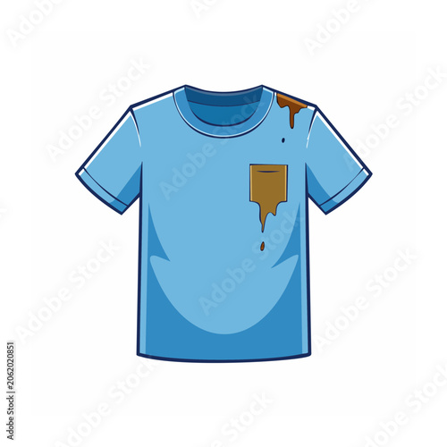 Blue t-shirt with orange pocket vector
