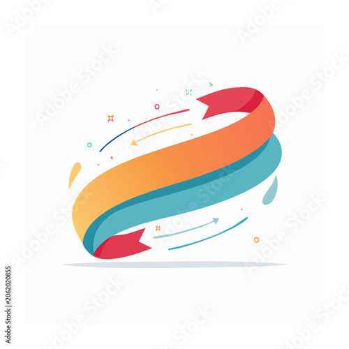 Abstract diagonal arrow vector with gradient colors