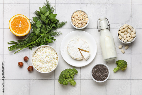 Healthy products rich in ca...