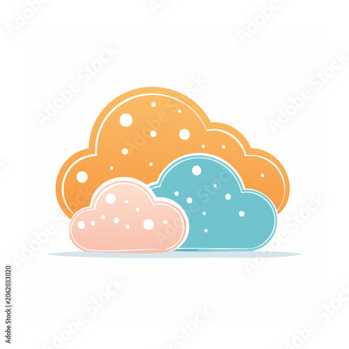 Flat design speech bubble with gradient dots